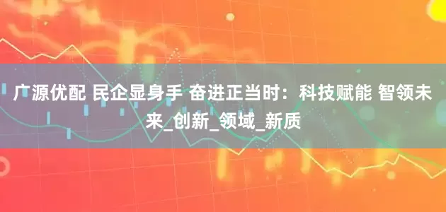 广源优配 民企显身手 奋进正当时：科技赋能 智领未来_创新_领域_新质
