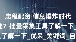忠程配资 信息爆炸时代找好文章难？批量采集工具了解一下_优采_关键词_自动